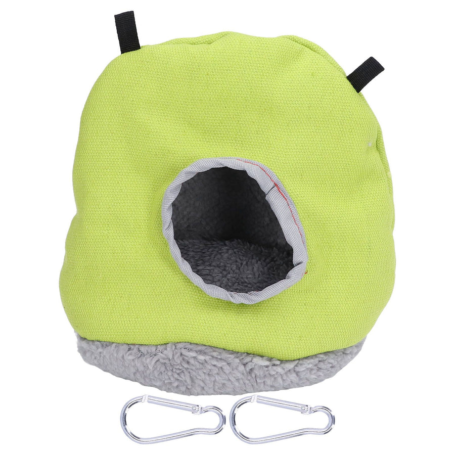 Warm Birdhouse Round Shape Soft Plush Save Space Easy Clean Safety Parrots HouseGreen