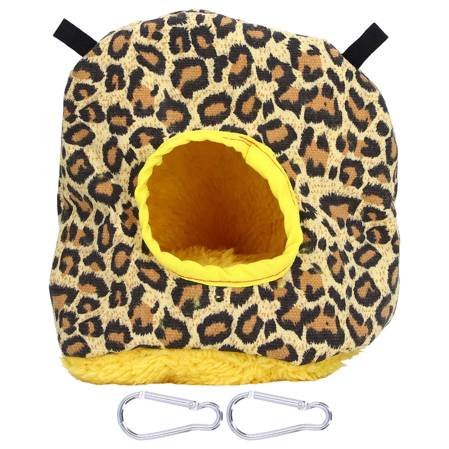 Warm Birdhouse Round Shape Soft Plush Save Space Easy Clean Safety Parrots HouseLeopard Print