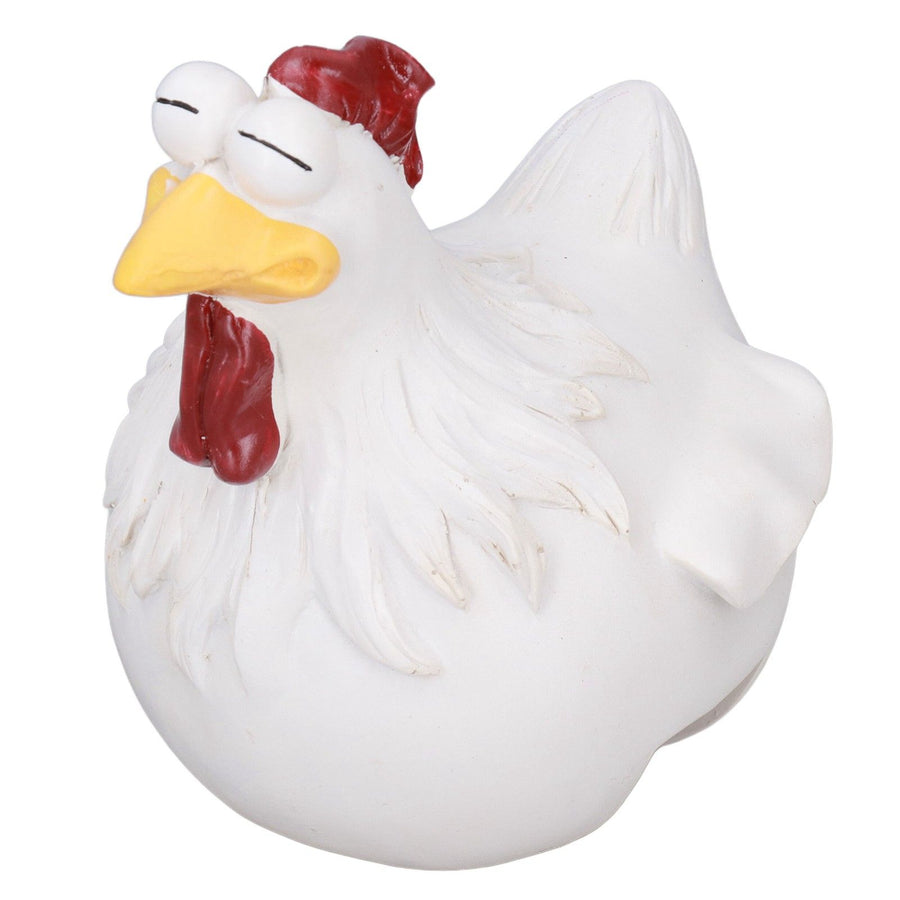 Big Eye Chicken Ornaments Funny Chicken Statues for Garden Stairs Farm Patio BackyardA
