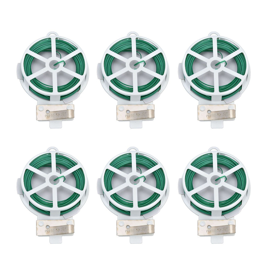 6Pcs Green Tie Wire Gardening Twist Tie Climbing Vine Tie Wire for DIY Flower Fixed Plant Support