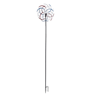 Outdoor Metal Wind Spinners LED Light Solar Powered Windmill for Yard Garden Lawns Decoration