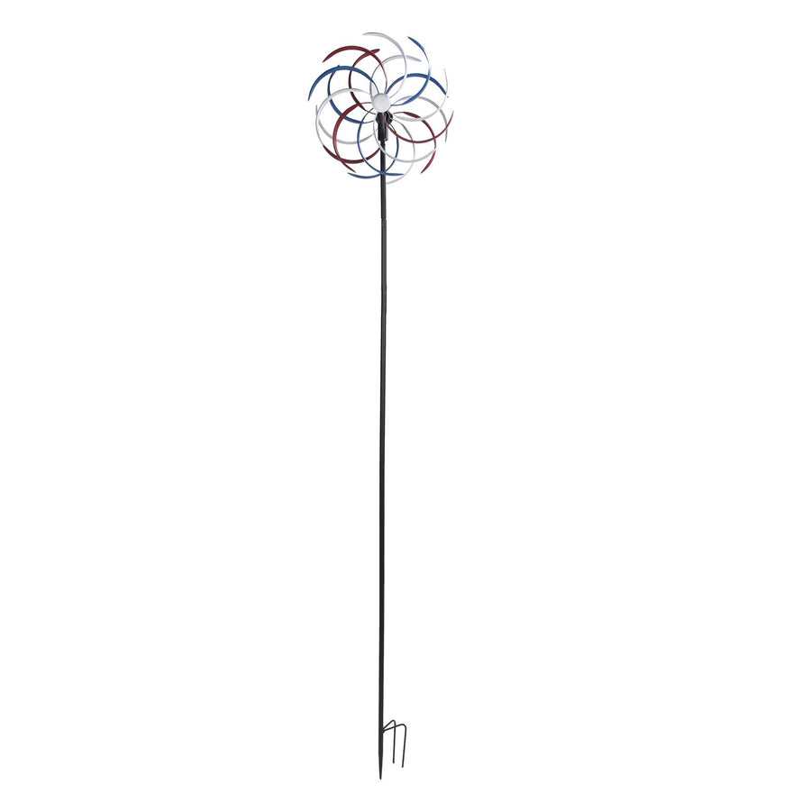 Outdoor Metal Wind Spinners LED Light Solar Powered Windmill for Yard Garden Lawns Decoration