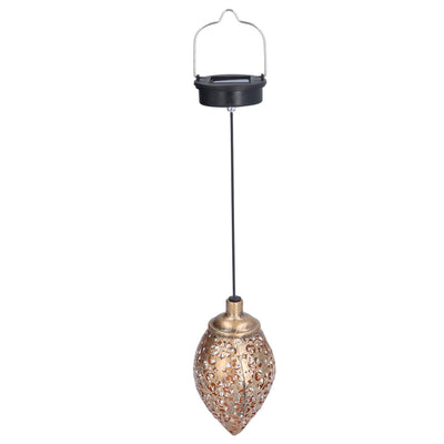 1.2V 0.5W Solar Wrought Iron Hollow Projection Lamp Outdoor Rainproof Solar Water Drop Chandelier