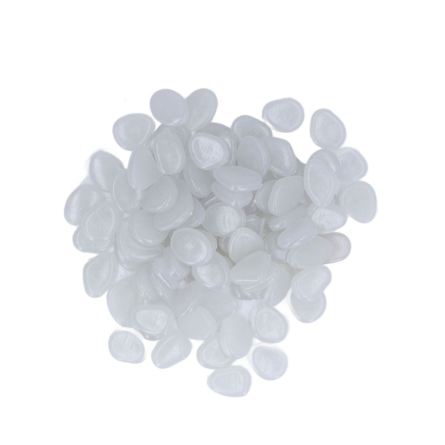 Outdoor Luminous Stones Colorful Fluorescent Luminous Pebbles for Dark Garden Courtyard Walkway Garden Trails 200 / Bag White