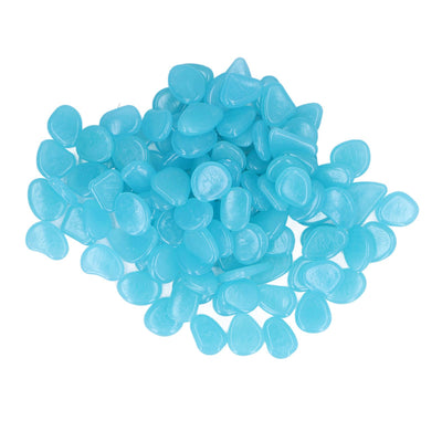 Outdoor Luminous Stones Colorful Fluorescent Luminous Pebbles for Dark Garden Courtyard Walkway Garden Trails 200 / Bag Light Blue