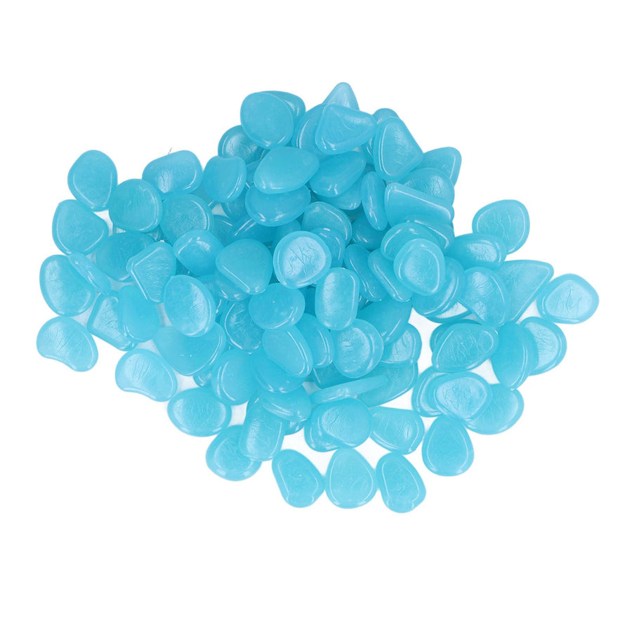 Outdoor Luminous Stones Colorful Fluorescent Luminous Pebbles for Dark Garden Courtyard Walkway Garden Trails 200 / Bag Light Blue