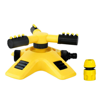 360 Degrees Automatic Rotating Sprinkler Three Prong Irrigation Lawn Sprinkler Garden Sprinkler Watering Device with G1/2 Adapter