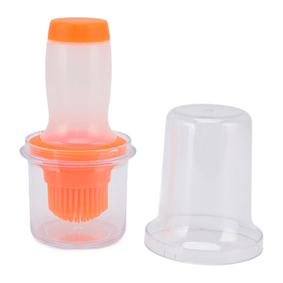 Oil Dispenser Bottle 60ml Food Grade Silicone Squeeze Type Brush Evenly Heat Insulation Cooking Oil Dispenser Orange
