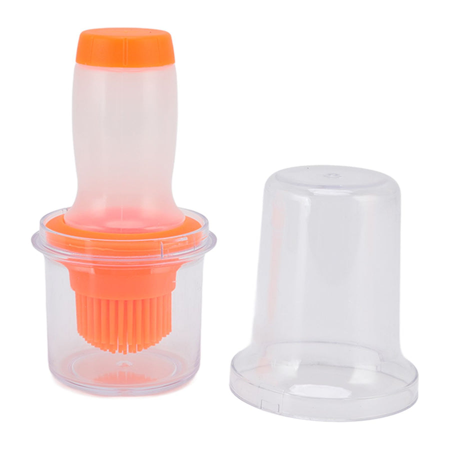 Oil Dispenser Bottle 60ml Food Grade Silicone Squeeze Type Brush Evenly Heat Insulation Cooking Oil Dispenser Orange