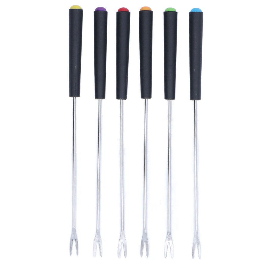 6 Pcs Fondue Forks Stainless Steel Corrosion Resistant Long Forks for Cake Chocolate Fruits Cheese Fondue