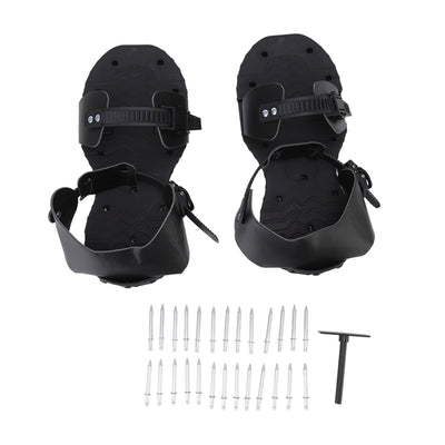1 Pair Spike Sandals PU Lawn Aerator Shoes Grass Aerator Tool for Yard Garden Plants Health Black