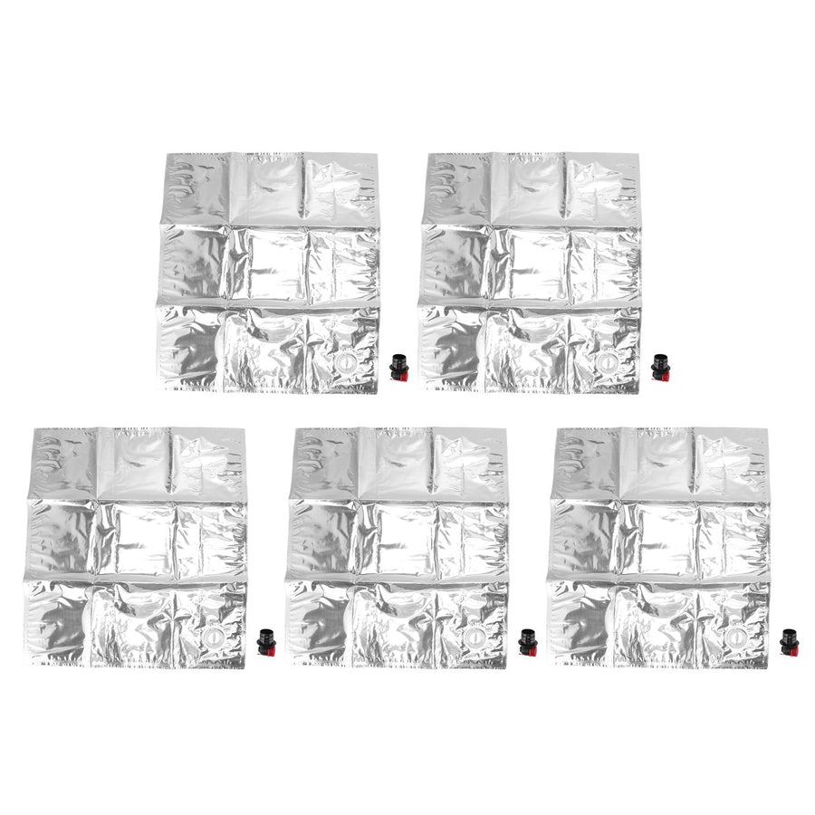 5Pcs Emergency Water Jug Bags with Spigot Foldable Beverage Insulation Drinking Water Storage Bag 15L
