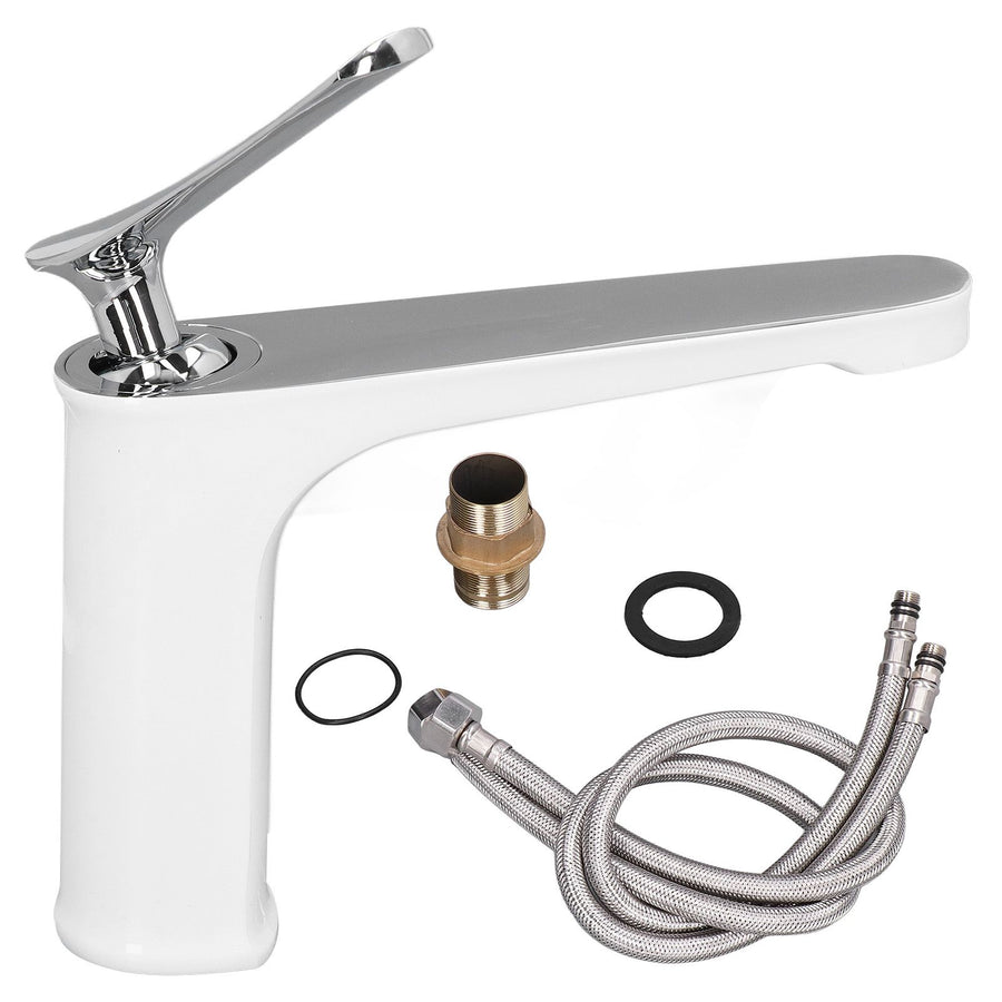 G1/2 Single Handle Basin Mixer Tap with Metal Handle Durable Solid Brass Bathroom Faucet