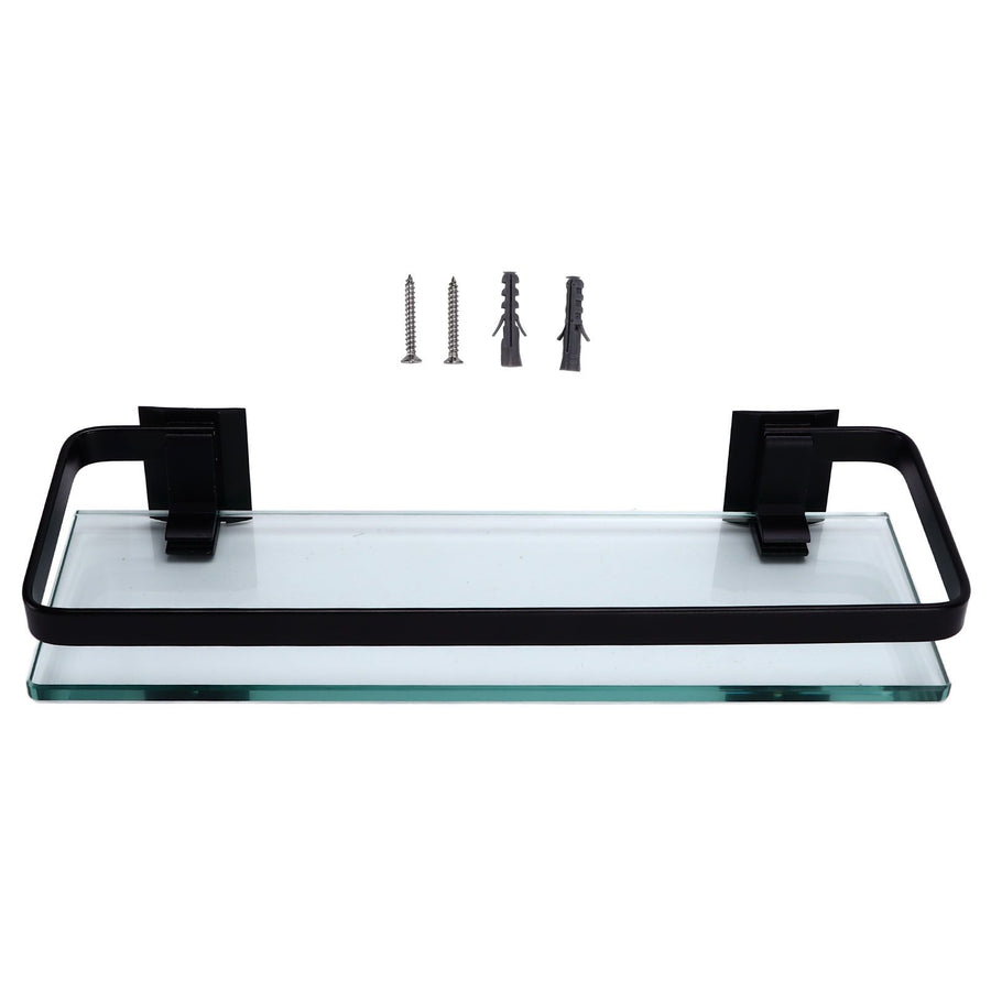 Bathroom Rack Thickened Durable Large Storage Space Strong Load Bearing Capacity Single Layer Black Shelf