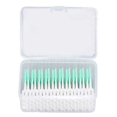 Interdental Brush Disposable Soft Dental Cleaning Floss Toothpicks for Oral Care Adults Children 160pcs Green