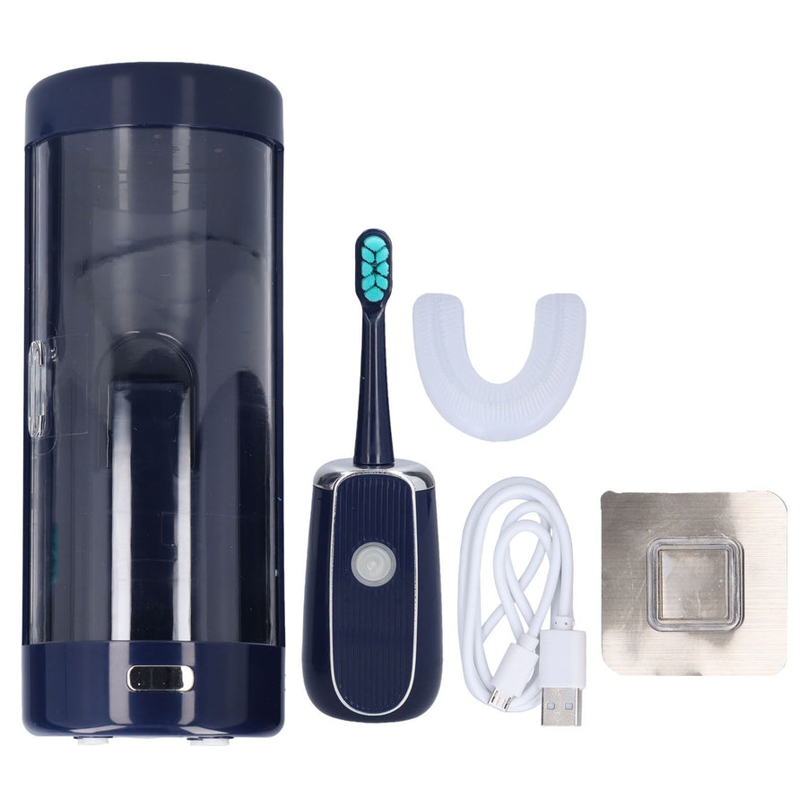 Electric Toothbrush Portable USB Charging IPX7 Waterproof Ultrasonic Toothbrush with Sterilization BoxBlue