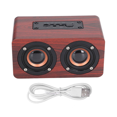 Speaker Portable Red Dual Speakers Voice Call Usb Charging Wooden Speaker Subwoofer