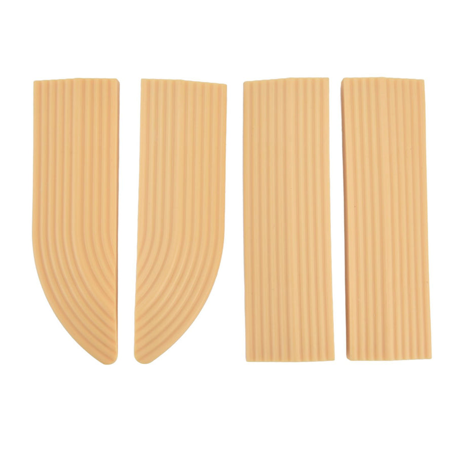 4PCS Universal Sweeper Door Sill Stair Wheelchair Door Sill Free Assembly Rubber Door Threshold ProtectBeige