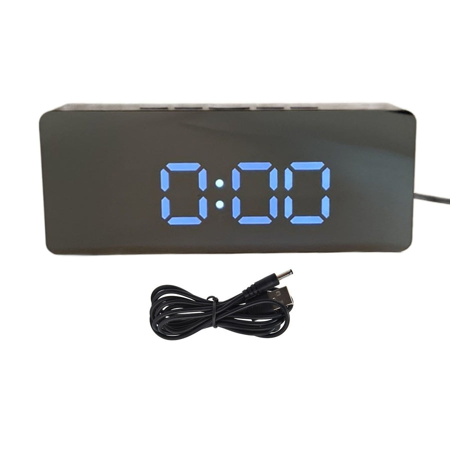 LED Clock Multifunctional USB Powered 3 Lighting Modes Snooze Time Celsius Fahrenheit Display Digital Alarm ClockBlack