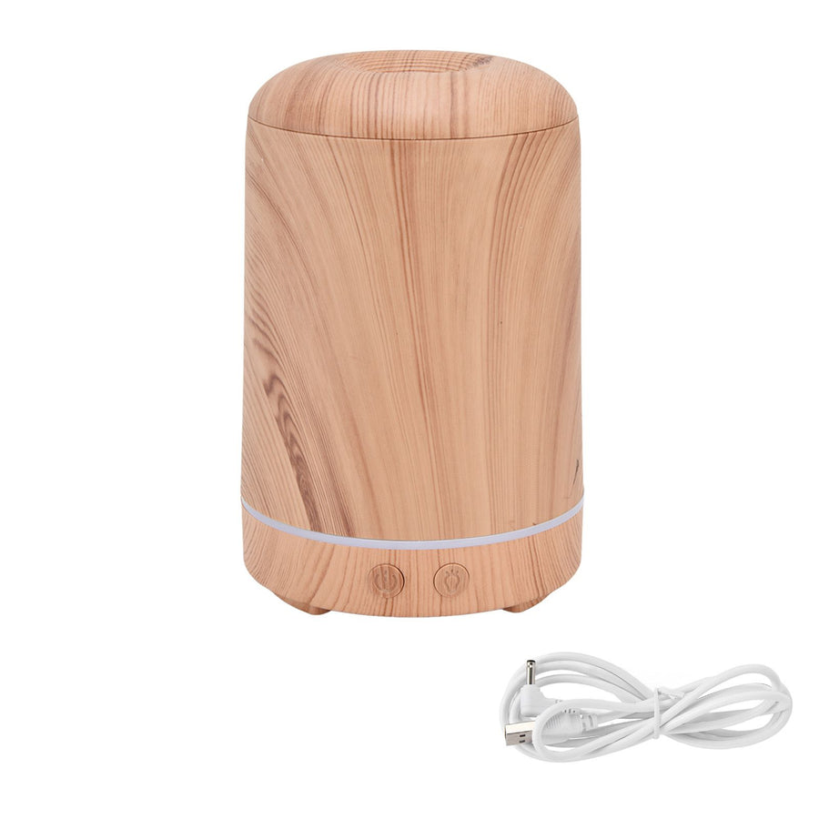 200ml Wood Grain Humidifier Aroma Air Humidifier USB Powered Night Light Humidifier for Bedroom