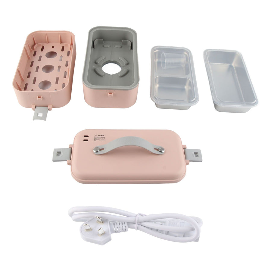 Electric Lunch Box Plug in Double Layer Stainless Steel Steaming Insulation Portable Food Warmer 300W 220V CN Plug
