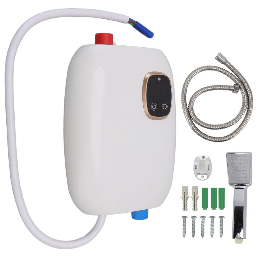 5500W 25A Electric Instant Hot Water Heater Touch Screen Over Temperature Protection Water Heater with Shower Head 220V