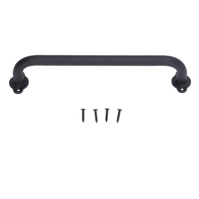 Barn Door Handle Black Carbon Steel Interior Wooden Door Matte Handle for Wooden Gate Shed Cabinet Door