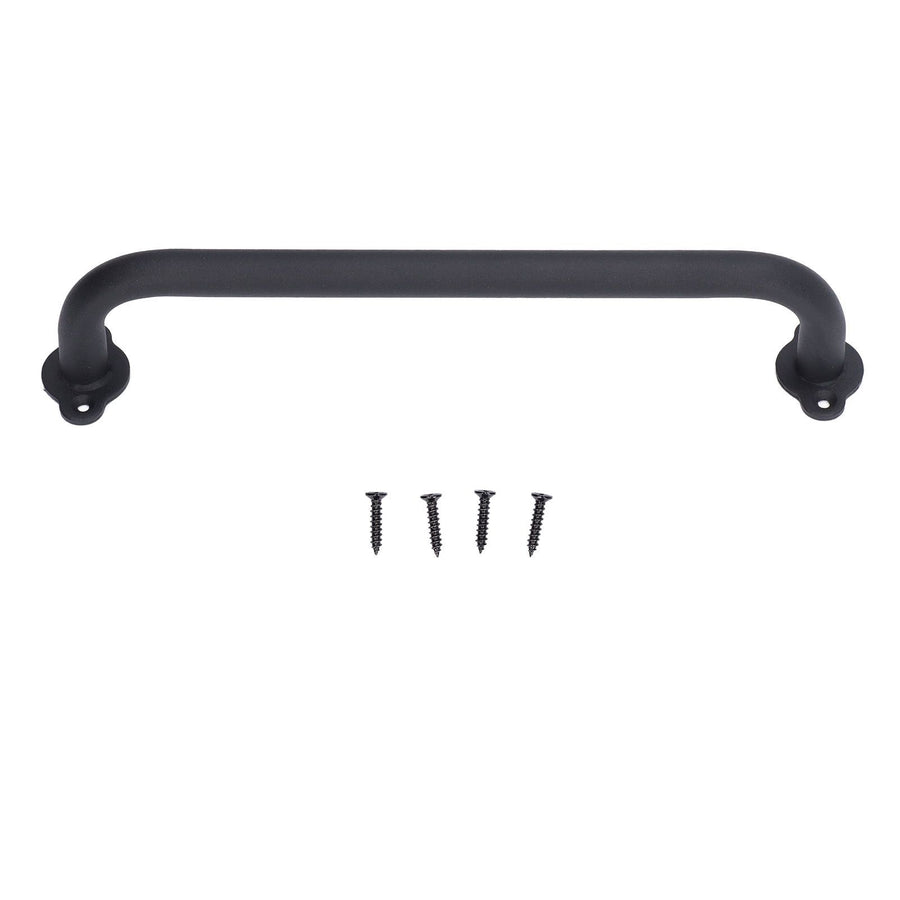 Barn Door Handle Black Carbon Steel Interior Wooden Door Matte Handle for Wooden Gate Shed Cabinet Door