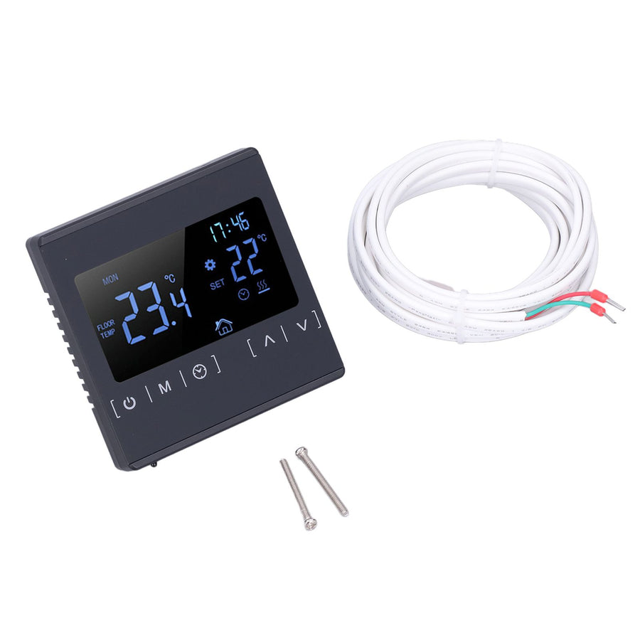 Touch Screen Thermostat Dual Temperature Control 16A Electric Floor Heating Thermoregulator AC85V‑240V