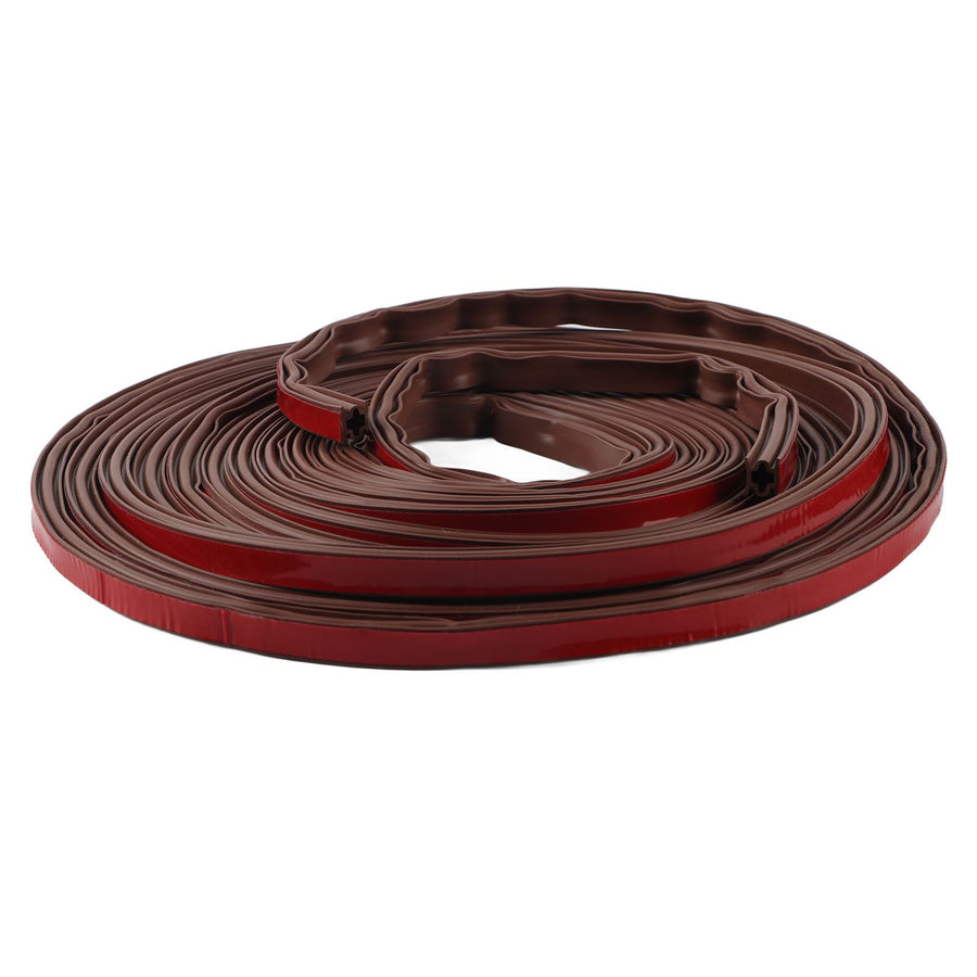 6m Door Sealing Strip Silicone Rubber Self Adhesive Weather Strip Brown Window Sealing Strip for HomeHeight 8mm / 0.3in