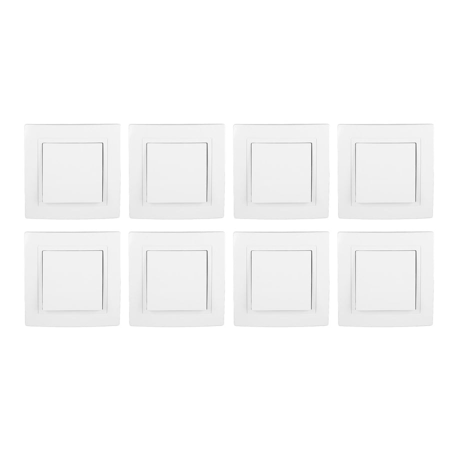 8Pcs Single Pole Light Switch 10A/250V Wall Decorative Paddle Rocker Switch European Regulations for House Use