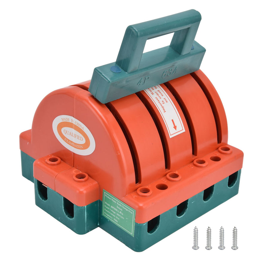 4P 63A 380V Disconnect Knife Switch Double Throw Knife Safety Disconnect Switch for Industrial Enterprises