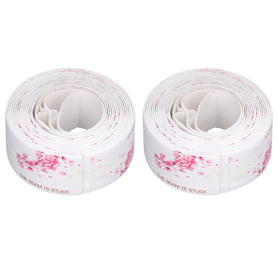 2Pcs Waterproof Tape Self Adhesive PVC Sealing Caulking Strip for Kitchen Bathroom 3.2 Meter