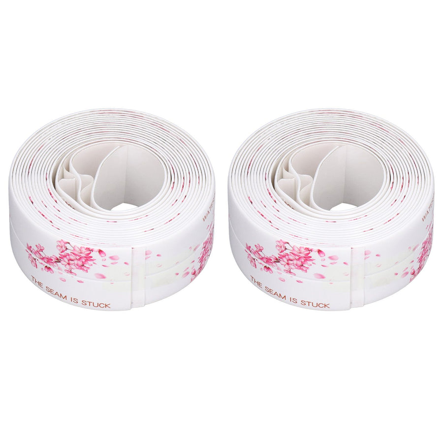 2Pcs Waterproof Tape Self Adhesive PVC Sealing Caulking Strip for Kitchen Bathroom 3.2 Meter