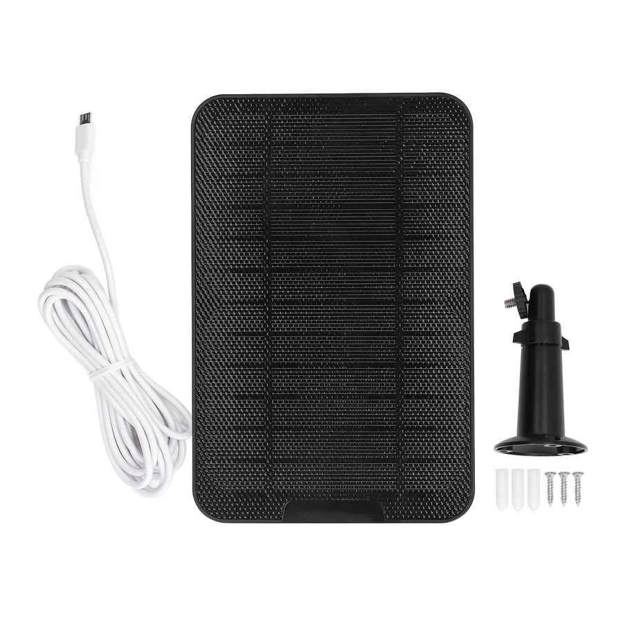 Solar Expansion Panel Weatherproof Portable Solar Power Supply with Adjustable Bracket for Security Camera 4W 6VBlack