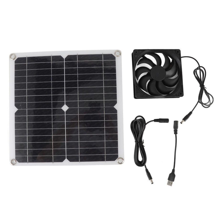 Solar Panel Fan Lightweight Portable Solar Powered Fan Kit for Cars RVs Travel Home 12W