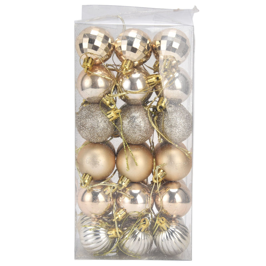 36Pcs Christmas Tree Ball Ornaments Shatterproof Hanging Decorations Xmas Pendant for Festival Holiday PartyGold