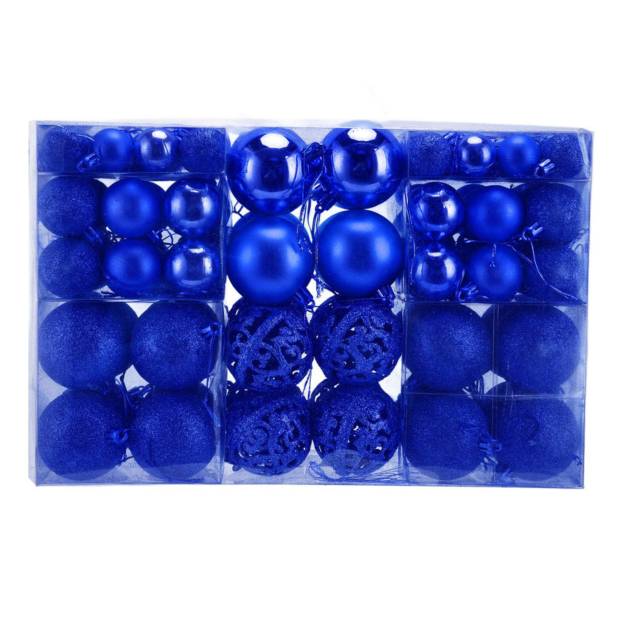 100pcs Christmas Ball Ornaments Shatterproof Hanging Balls for Christmas Tree Party DecorationBlue