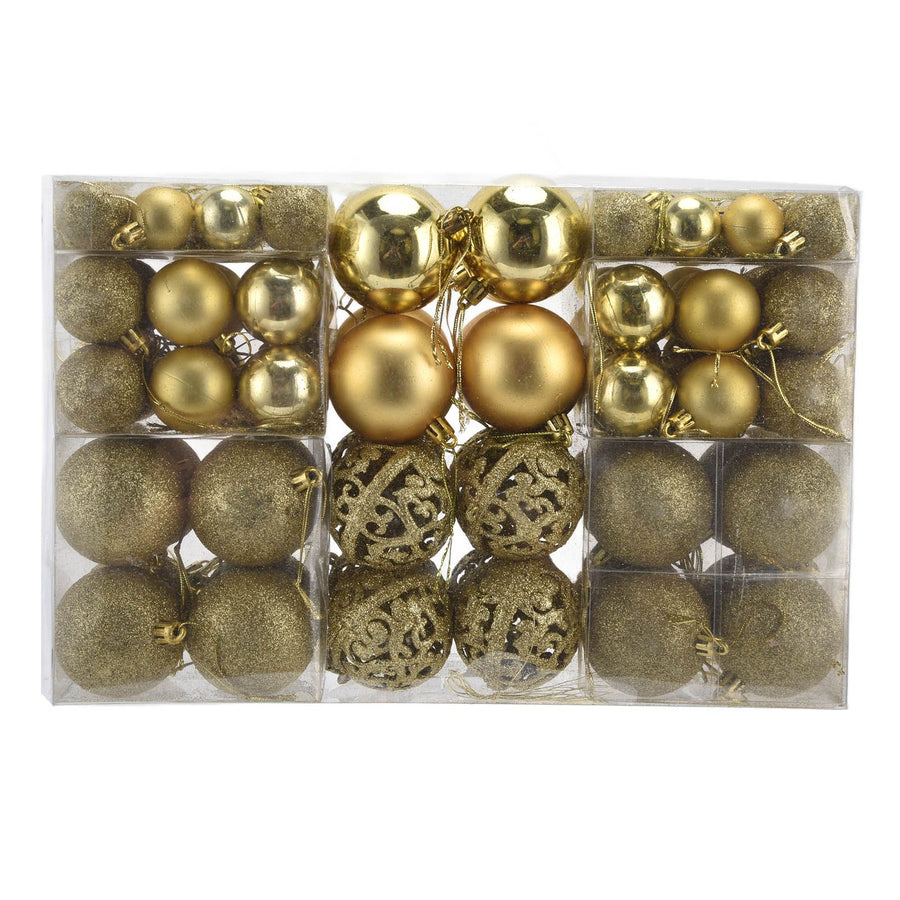 100pcs Christmas Ball Ornaments Shatterproof Hanging Balls for Christmas Tree Party DecorationGold