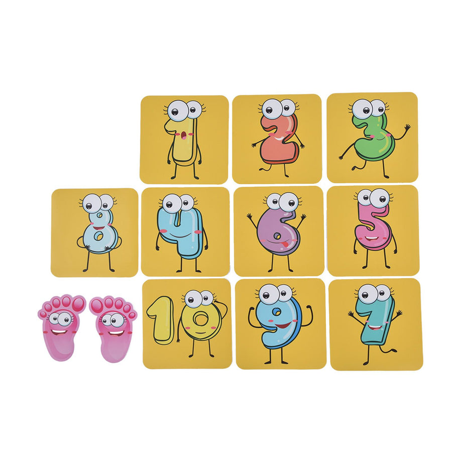 12PCS/Set Game Floor Sticker DIY Kids Game Ground Sticker Cartoon Number Sticker for Nursery