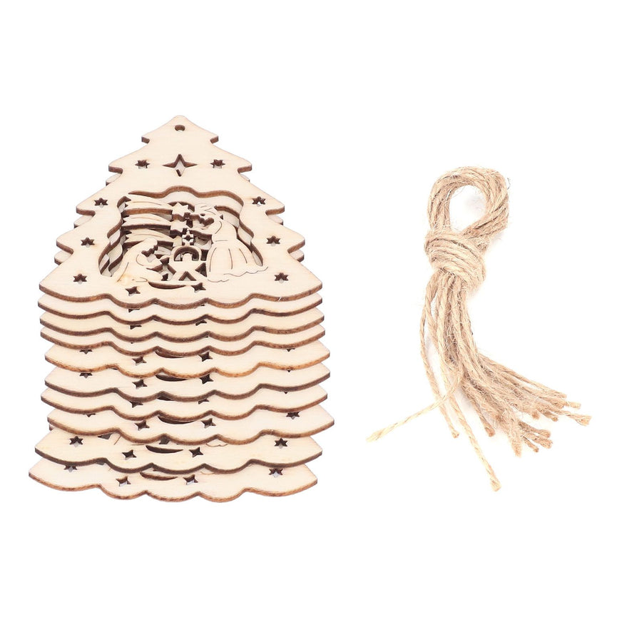 Wooden Hanging Ornaments Hollow DIY Christmas Tree Decorative Pendants Home Decoration AccessoriesJM00204