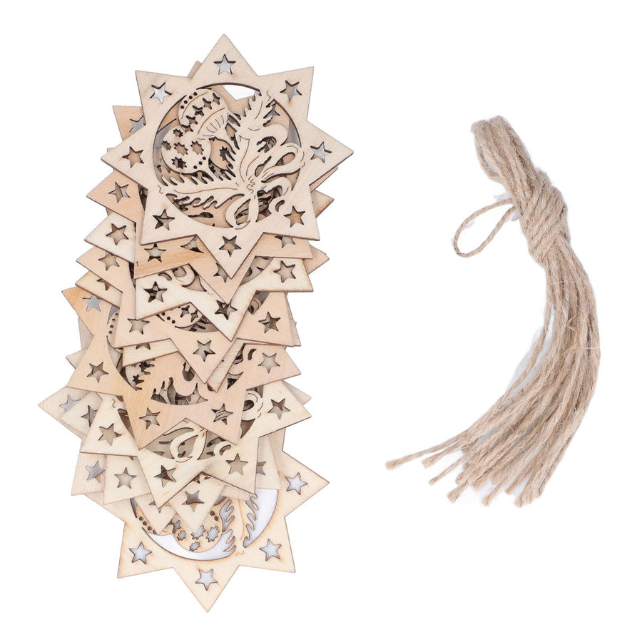 Wooden Hanging Ornaments Hollow DIY Christmas Tree Decorative Pendants Home Decoration AccessoriesJM00207