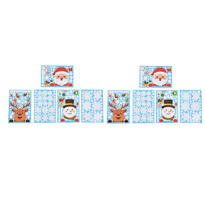 2Set Christmas Sticker DIY Window Glass Sticker Deer Snowman Decorative Sticker for Party Festival