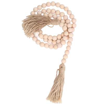 Wood Bead Garland Hand Crafted Fine Workmanship Comfortable Hold Bohemian Style Prayer Beads