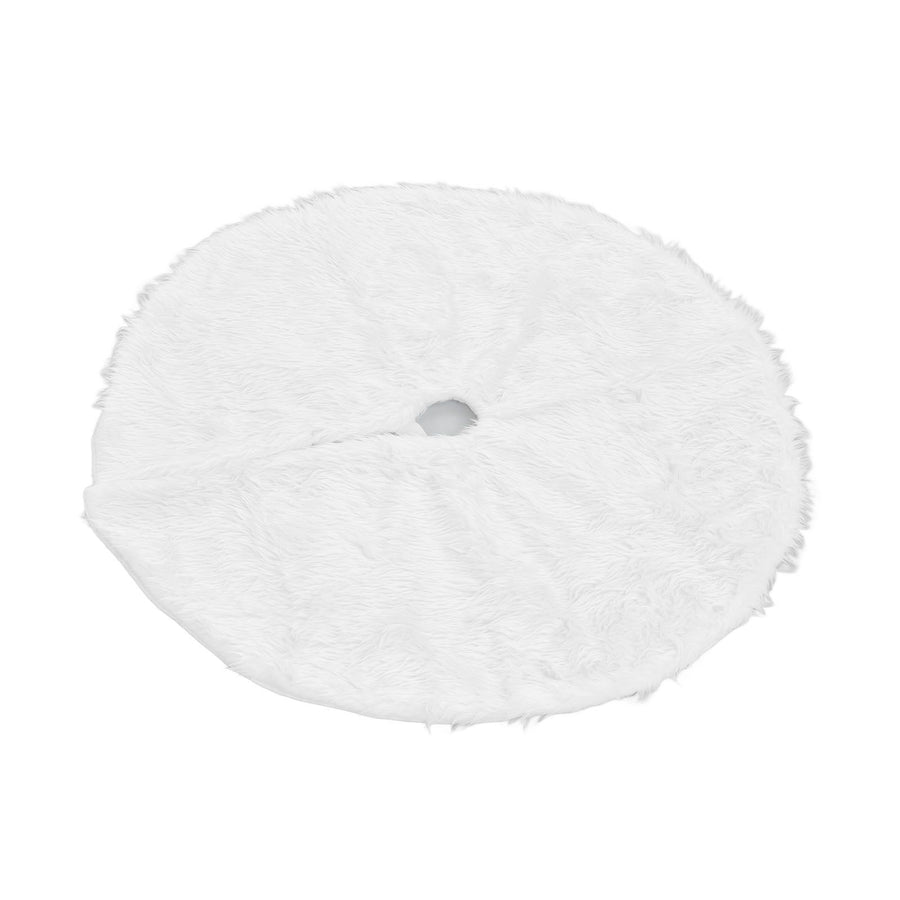 Christmas Tree Skirt Snowy White Christmas Tree Mat for Xmas Festive Holiday Party Decoration Ornaments