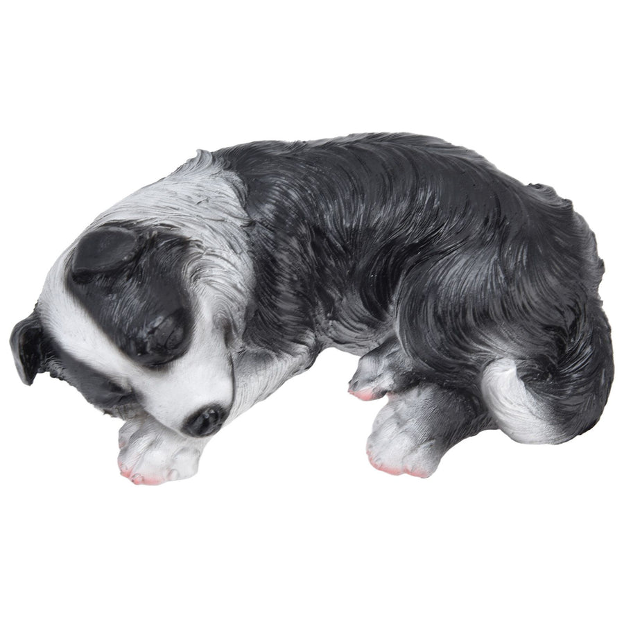 Dog Ornament Textured Exquisite Vivid Real Cute Dog Statue for Garden Lawn Desk Decoration