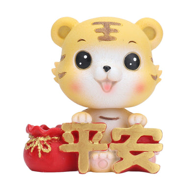 Tiger Ornament Premium Resin Cute Exquisite Bright Colors Durable Wide Application Tiger ToyPeace Tiger
