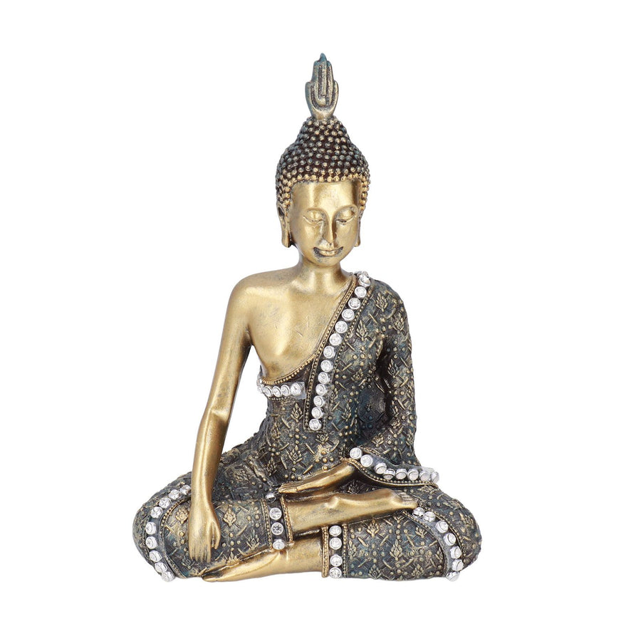 Buddha Ornament Resin Retro Small Decorative Desktop Sitting Buddha Statue for Home Office