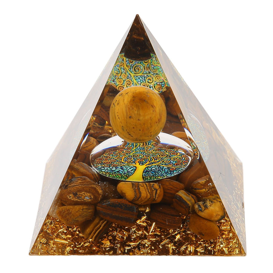 Pyramid Ornament Natural Gravel Triangular Lucky Improving Mood Pyramid Positive Energy Decoration for Bookshelf