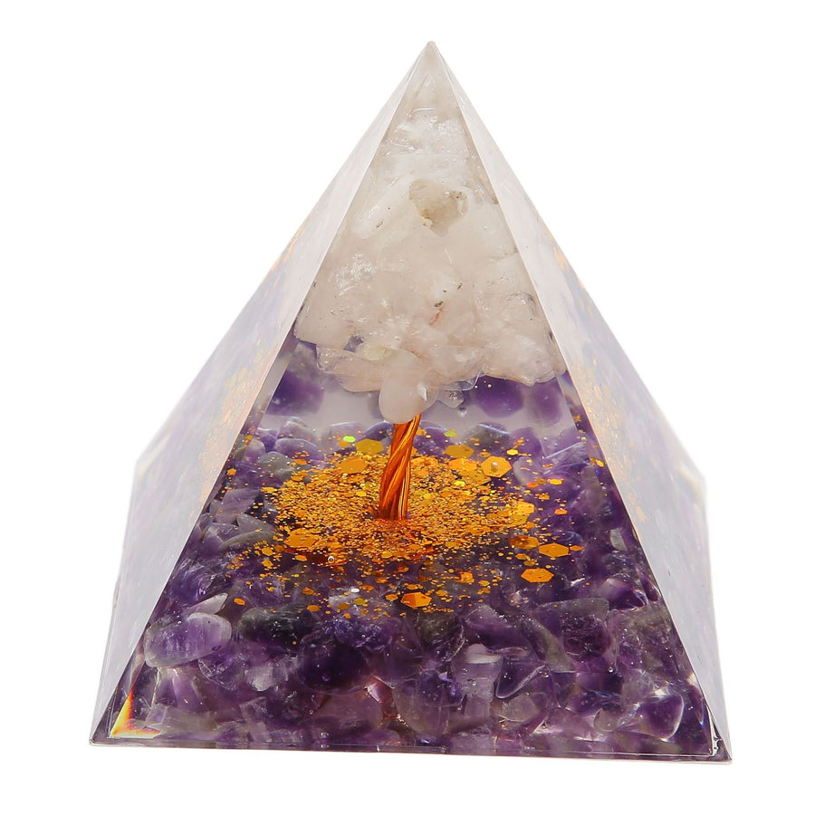 Pyramid Epoxy Ornament Good Durability Exquisite Workmanship Gravel Pyramid Power Stone for Living Room Bedroom Office